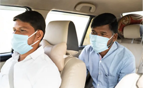 Driver and passenger inside a car